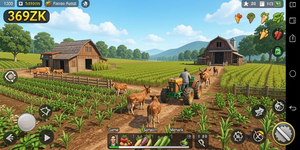 Tampilan gameplay pertanian yang menarik di 369ZK.