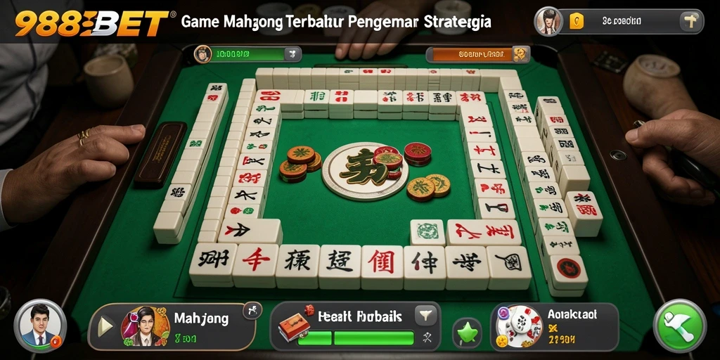 Tampilan gameplay <strong>988BET</strong> yang seru dan menantang dalam Mahjong.