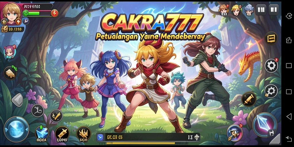 Tampilan gameplay seru dalam CAKRA777 dengan karakter Anime yang menarik.