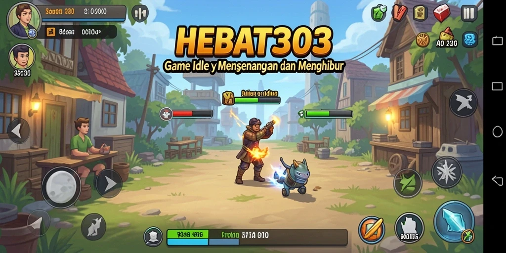 Tampilan gameplay HEBAT303 yang menampakkan karakter beraksi dalam mode Idle.