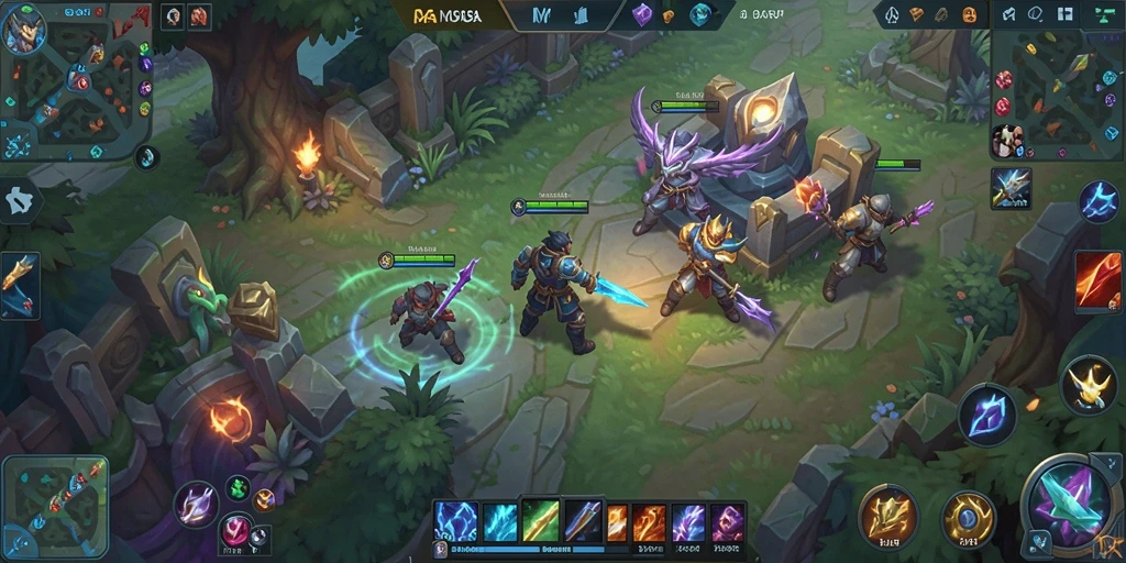 Screenshot PAKARJP menunjukkan aksi seru dalam pertempuran MOBA.