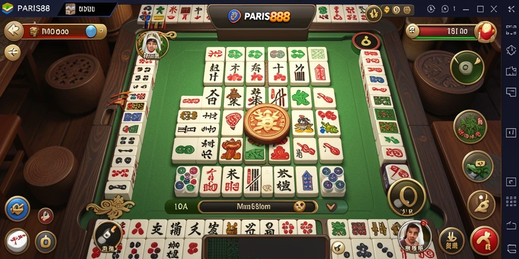 Tampilan gameplay PARIS88 menampilkan ubin Mahjong yang colorful dan menantang.