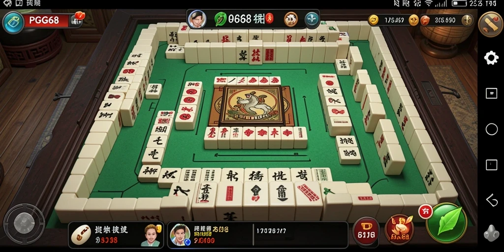 Screenshot utama dari PGG68 menampilkan gameplay Mahjong yang menarik.
