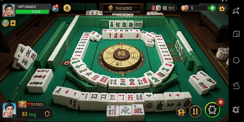 Gameplay seru UNTUNGGO yang menampilkan Mahjong klasik.