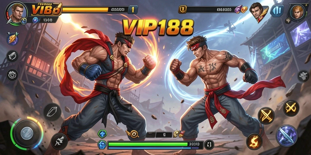 Tangkapan layar VIP188 menampilkan aksi intens di arena Fighting.